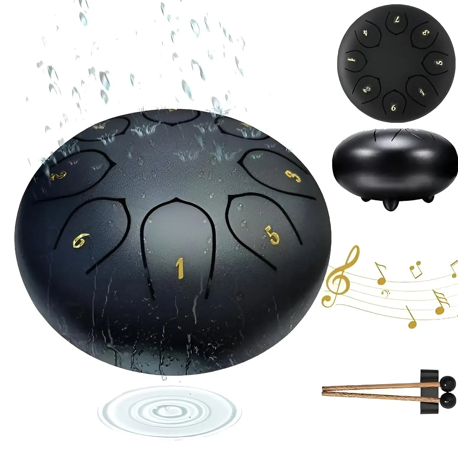 Steel Tongue Drum - SerenityRain-Dark brown-Nora Luxe