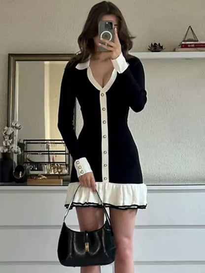 Strap mini dress with back cutout and bandage design – Amira-Black-S-Nora Luxe