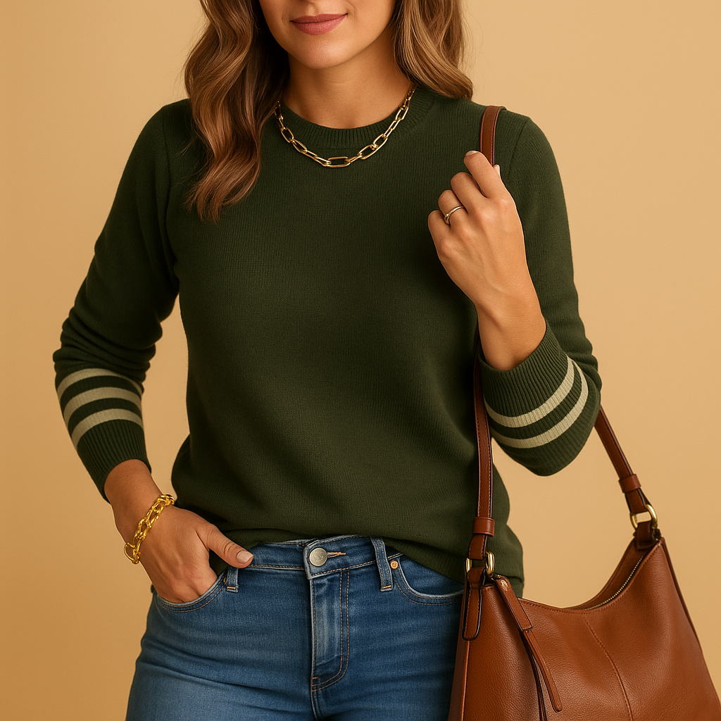 Women's Colorful Long Sleeve Knit Sweater - Vossary