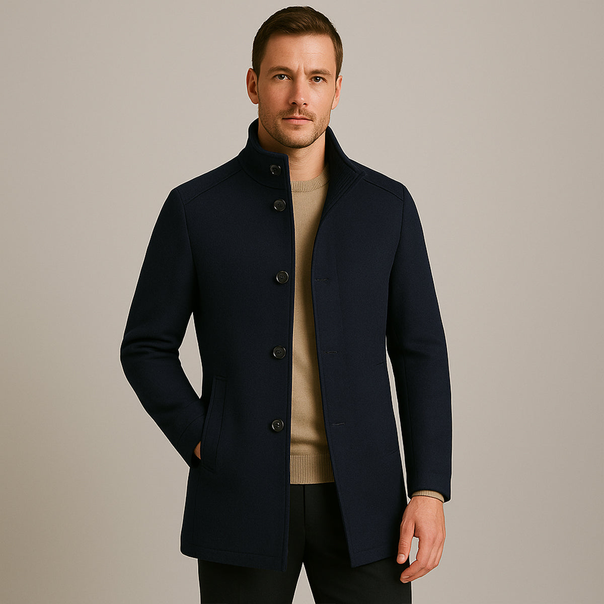 Timeless Men's Wool Trench Coat