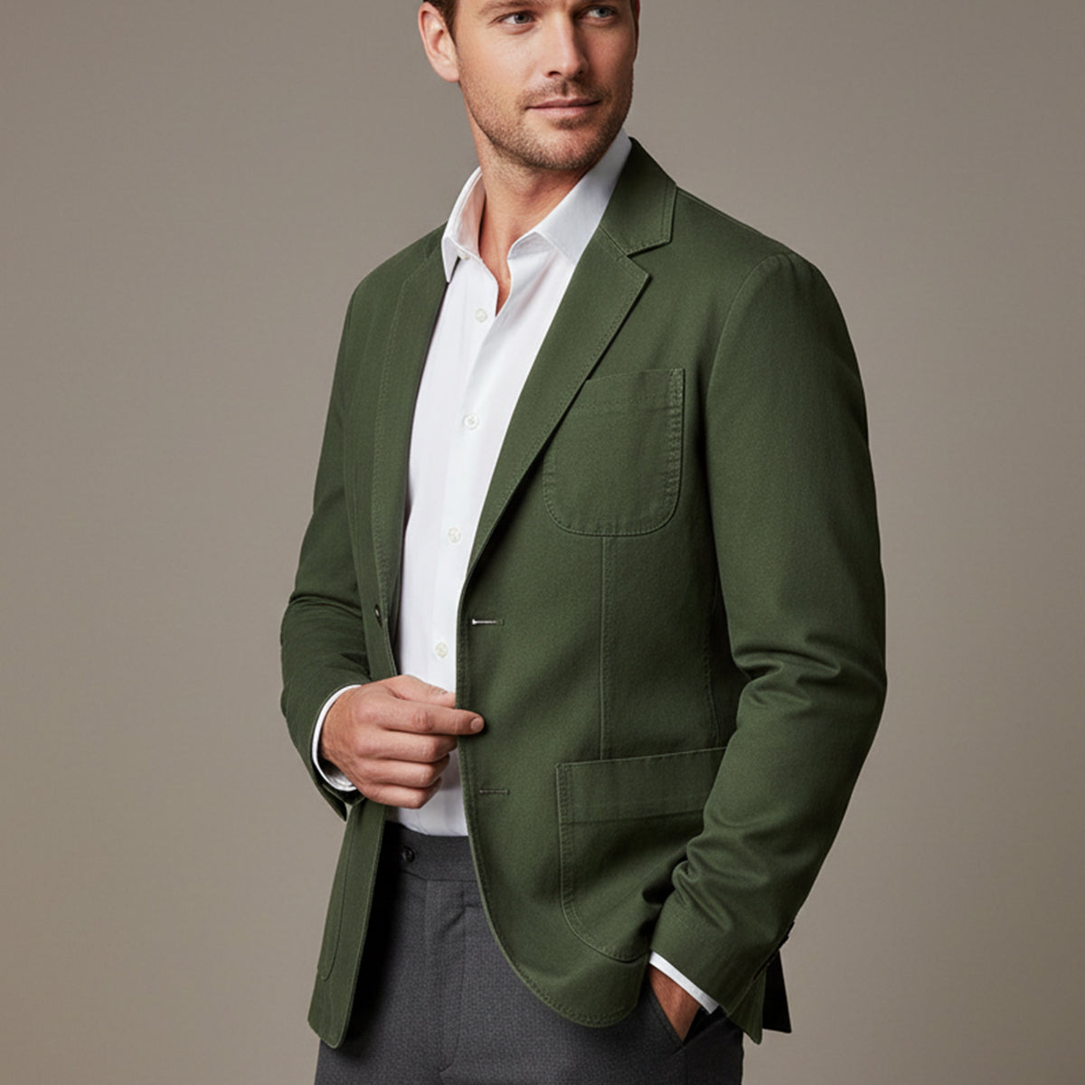 Casual Men's Cotton Jacket with Pockets