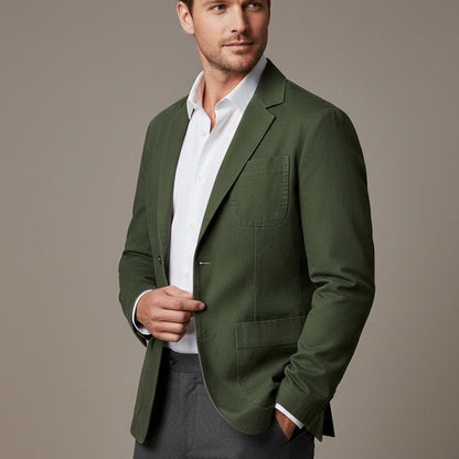 Casual Men's Cotton Jacket with Pockets