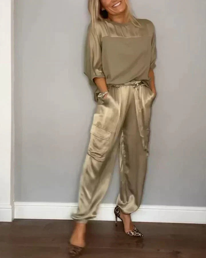 Elegant Satin Jumpsuit for Women Evening Wear - Pexav