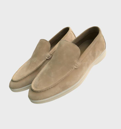 Stylish and Comfortable Suede Loafers for Men - Milo-Khaki-6-Nora Luxe