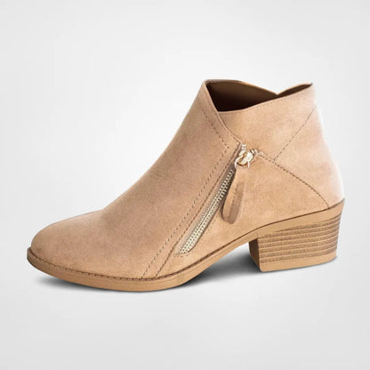 Stylish Ankle Boots with Zipper - ModiStep-Beige-2.0-Nora Luxe