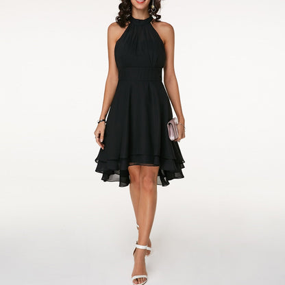 Stylish Dress with Charming Ruffles – Isabella-Black-S-The Livary
