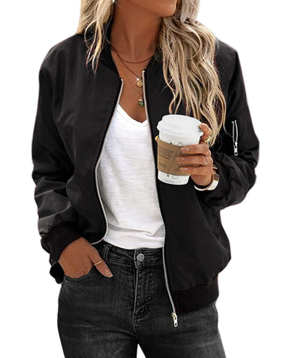 Fashionable Women's Bomber Coat - Pexav