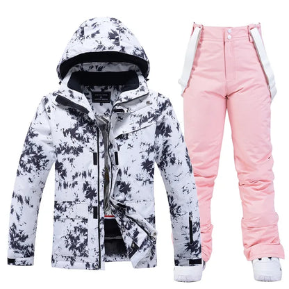 Stylish Ski Suit for Women - Aurora-Black/Pink-XS-Nora Luxe