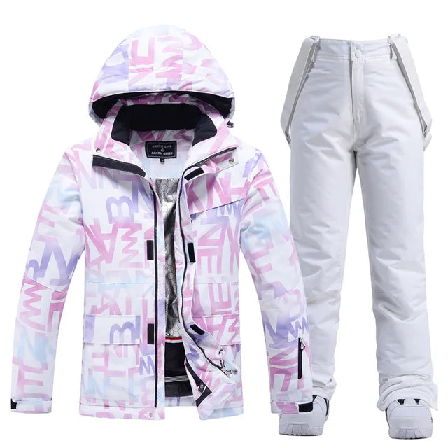 Stylish Ski Suit for Women - Aurora-Purple/White-XS-Nora Luxe