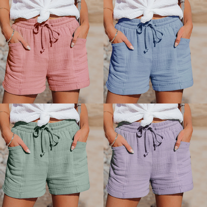 Summer Cotton Shorts - Livia-Green-XS-Nora Luxe