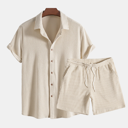 Lightweight Waffle Men's Loungewear Set - Pexav