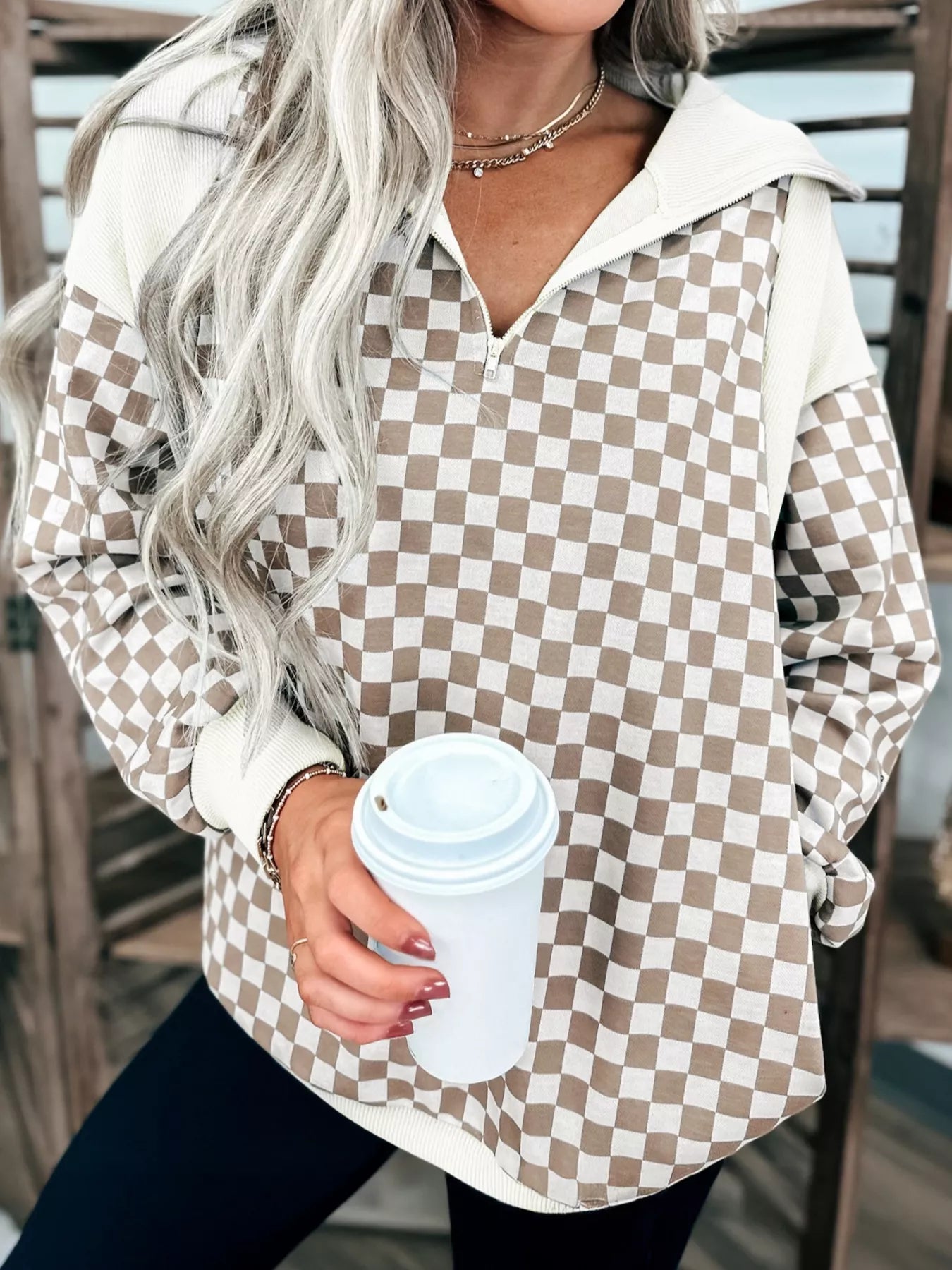 Classic Plaid Quarter Zip Pullover - EasyApparels