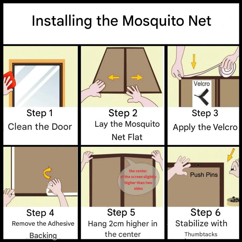 Easy Install Magnetic Mesh Screen Door