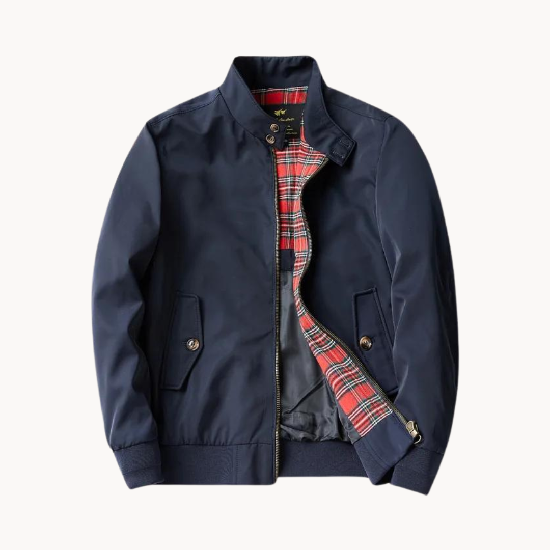 Men's Traditional Plaid Lined Harrington Coat - Warm Classic Fit
