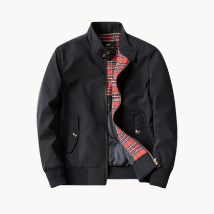 Men's Traditional Plaid Lined Harrington Coat - Warm Classic Fit