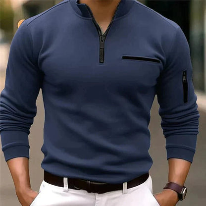 Men's Fleece Pullover Jacket with Zip Pockets - EasyApparels