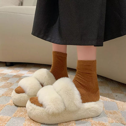 Cozy Open Toe Mule Slippers - EasyApparels