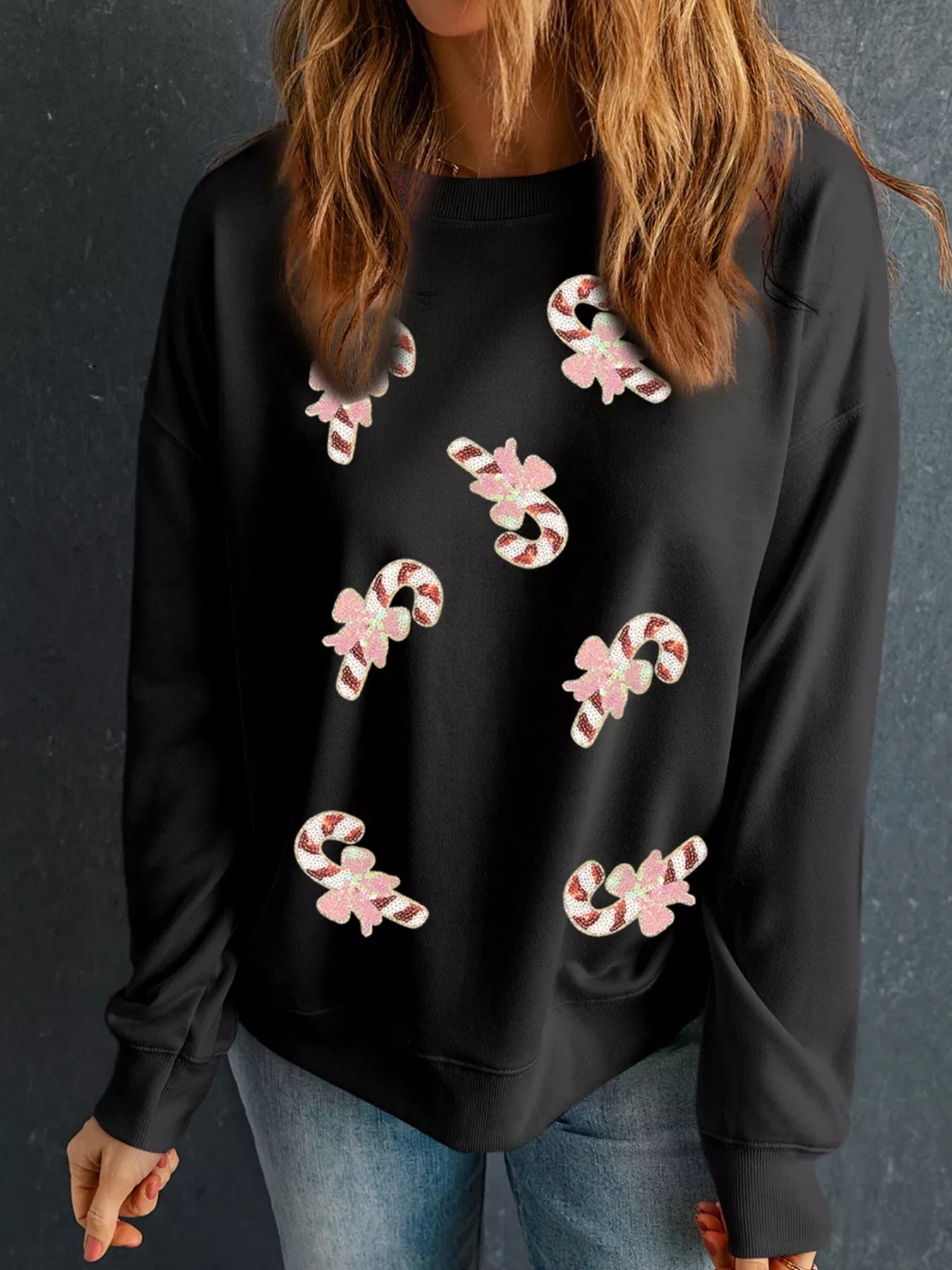 Festive Holly Jolly Sequin Sweatshirt - EasyApparels