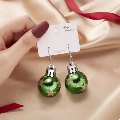 Festive Holiday Ball Dangle Earrings