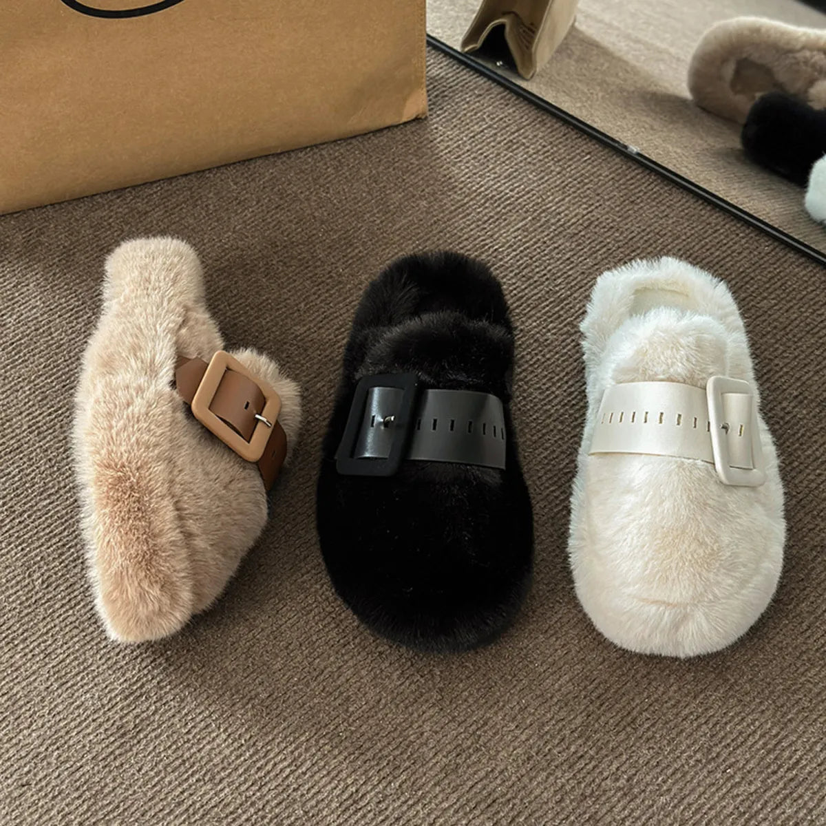 Plush Fuzzy Velcro Slippers - EasyApparels