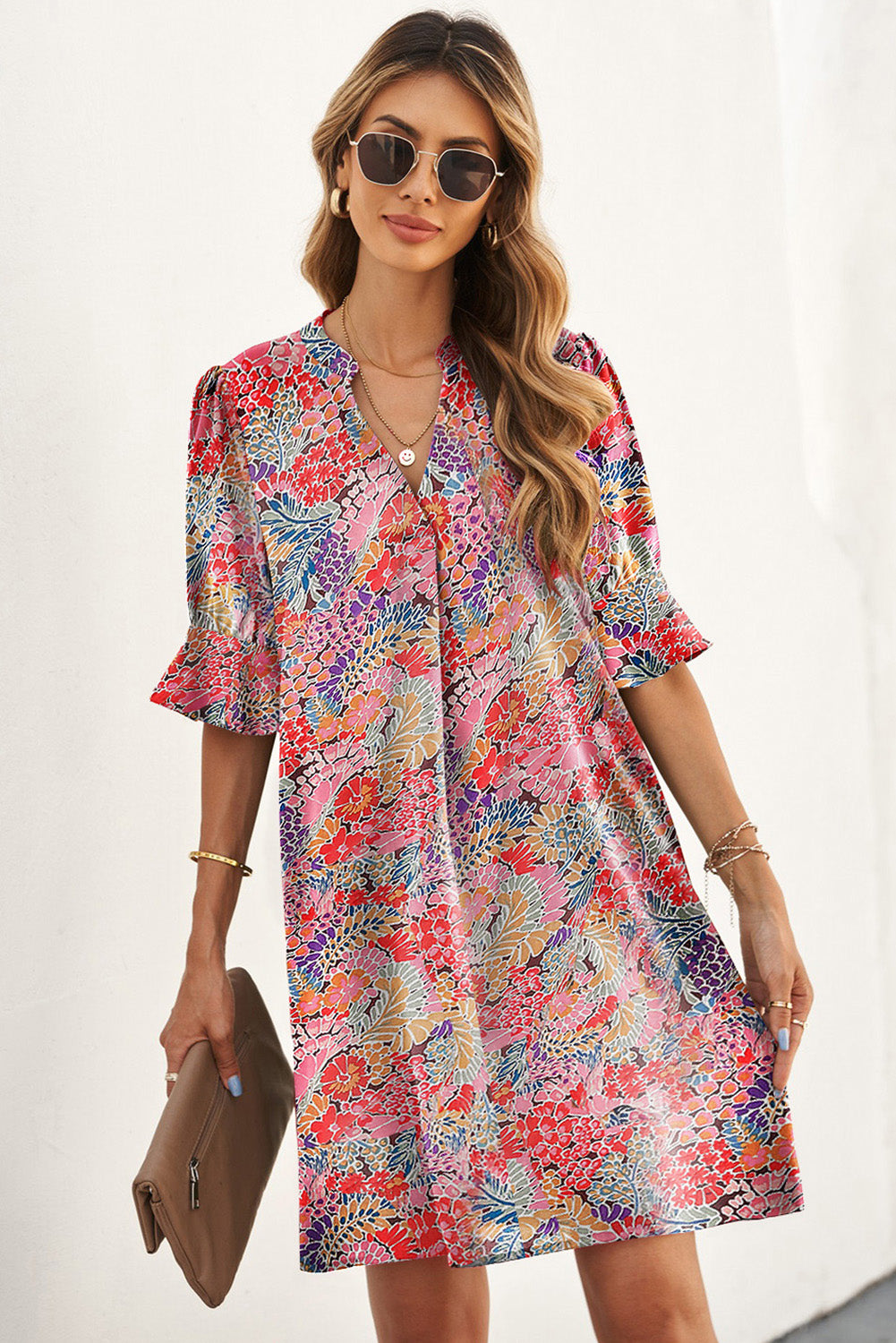 Pretty Ruffled Cap Sleeve Summer Dress - EasyApparels