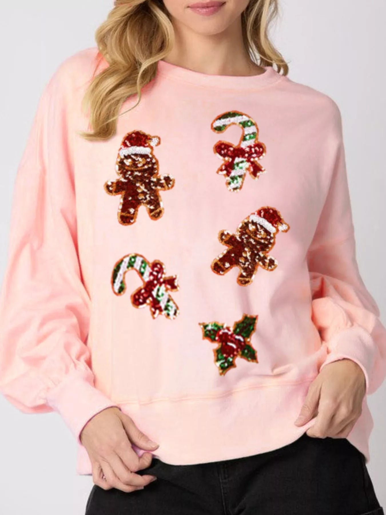 Festive Glittery Holiday Sweatshirt