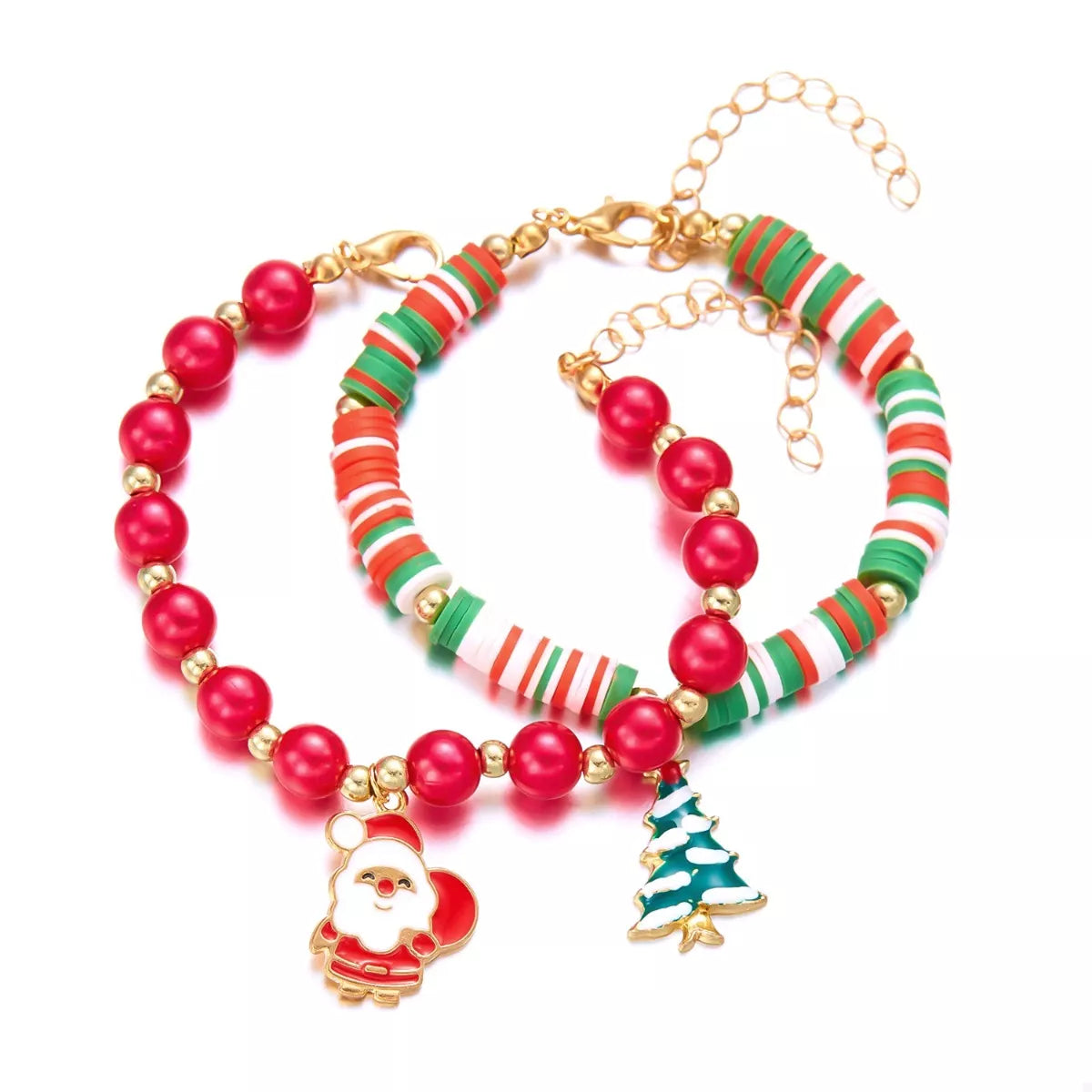 Sparkly Holiday Bead Charm Bracelet