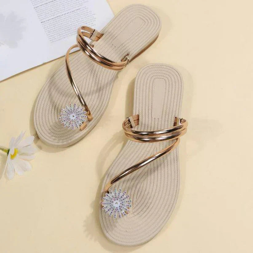 Fashionable Women's Sandals with Icy Snowflake Design - Pexav