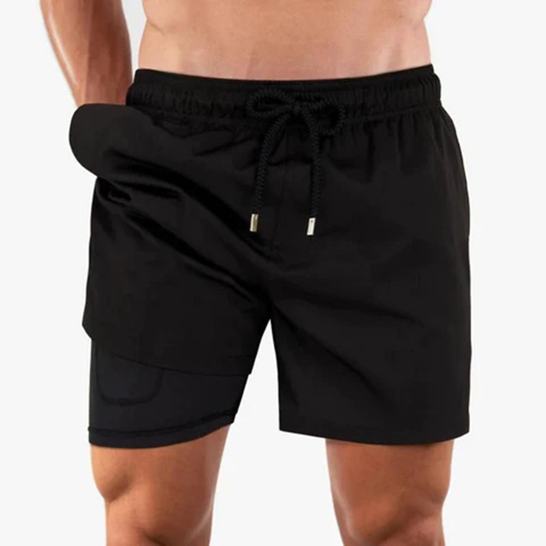Trendy Men's Swimming Shorts with Print – Julien-Blue Palm-S-State of Style