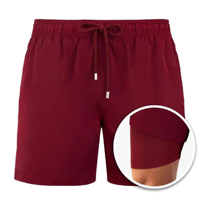 Trendy Men's Swimming Shorts with Print – Julien-Red-S-State of Style