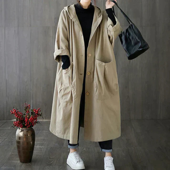 Stylish Large Women's Raincoat - Maren - Pexav