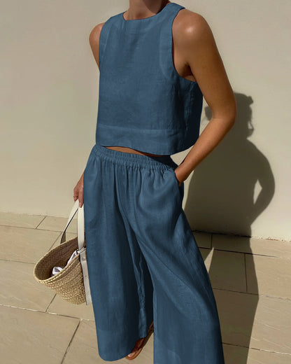 Two-piece women's outfit with skirt & top – Stylish & versatile – Narela-Blue-S-Nora Luxe