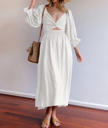 Two-Way Maxi Summer Dress - Celina-White-S-The Livary