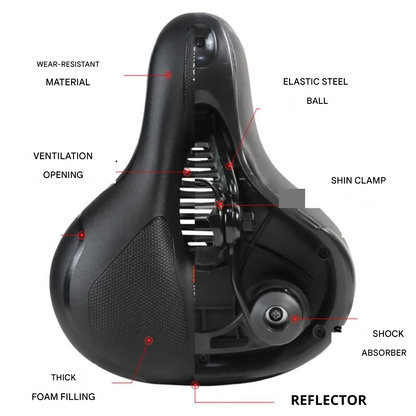 Ultra-comfortable Bike Saddle - CloudRide Pro-Red-1 Piece-Nora Luxe