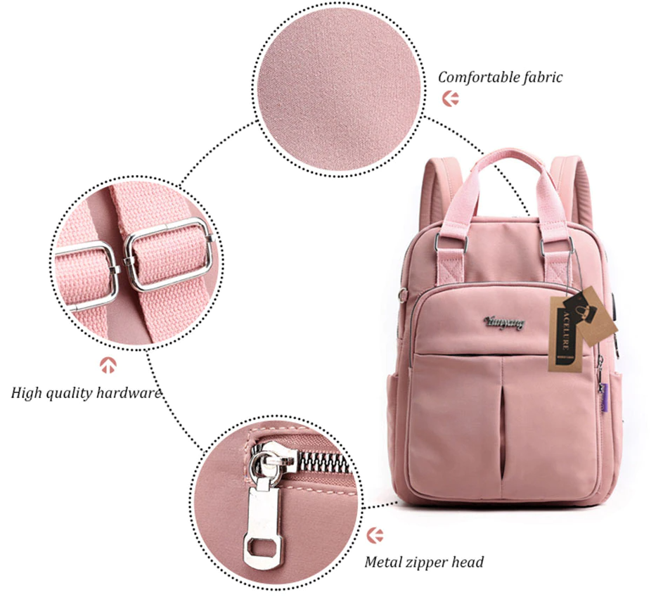 Durable Laptop Backpack with USB Charger and Lock