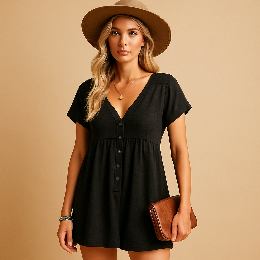 Sleeveless V Neck Jumpsuit for Women - Vossary