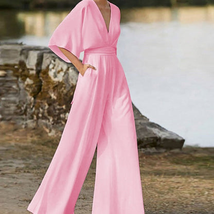 Chic V-neck Women's Jumpsuit