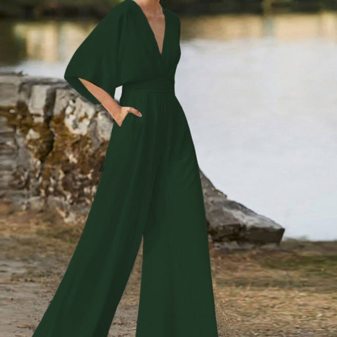Chic V-neck Women's Jumpsuit