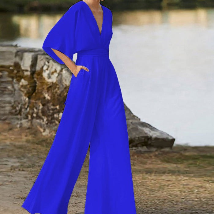 Chic V-neck Women's Jumpsuit