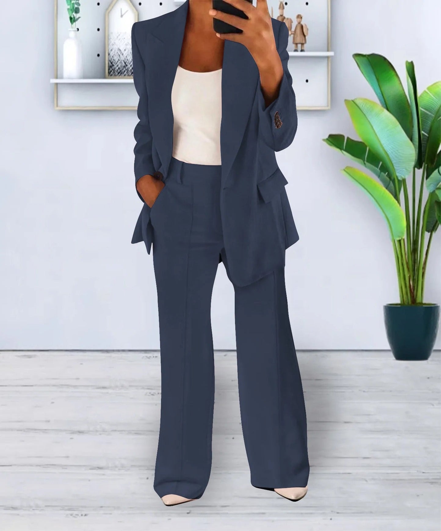 Classic Women's Business Suit Jacket and Trousers