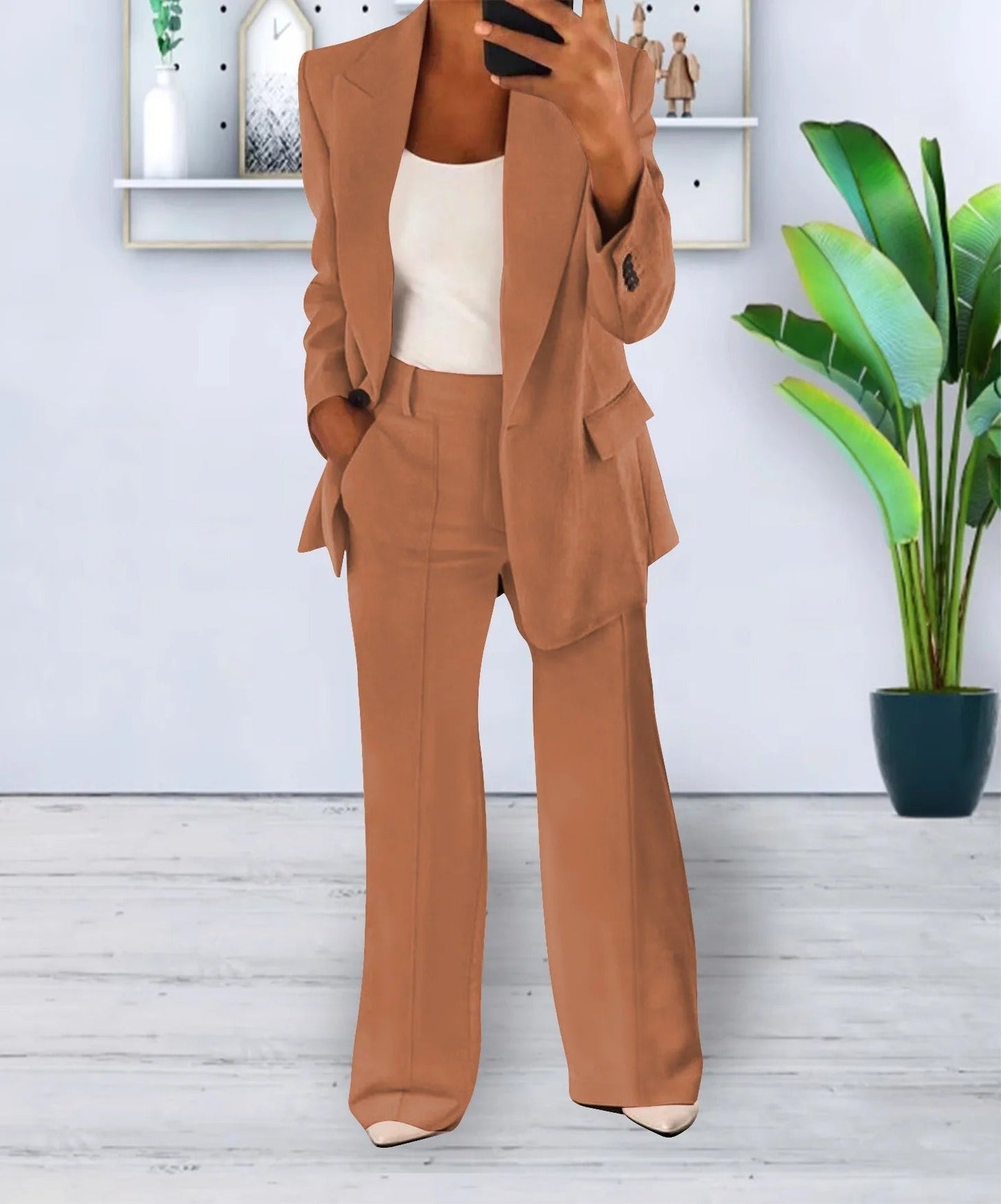 Classic Women's Business Suit Jacket and Trousers