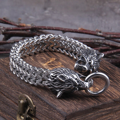 Viking Wolf Charm Bracelet – Ragnar-19cm-The Livary