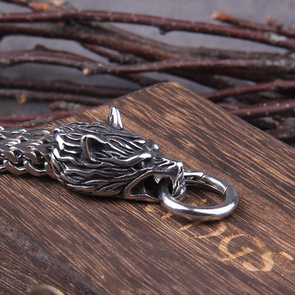 Viking Wolf Charm Bracelet – Ragnar-19cm-The Livary