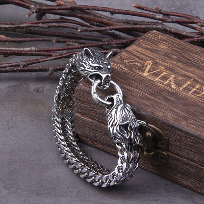 Strong Norse Wolf Beaded Bracelet - Pexav
