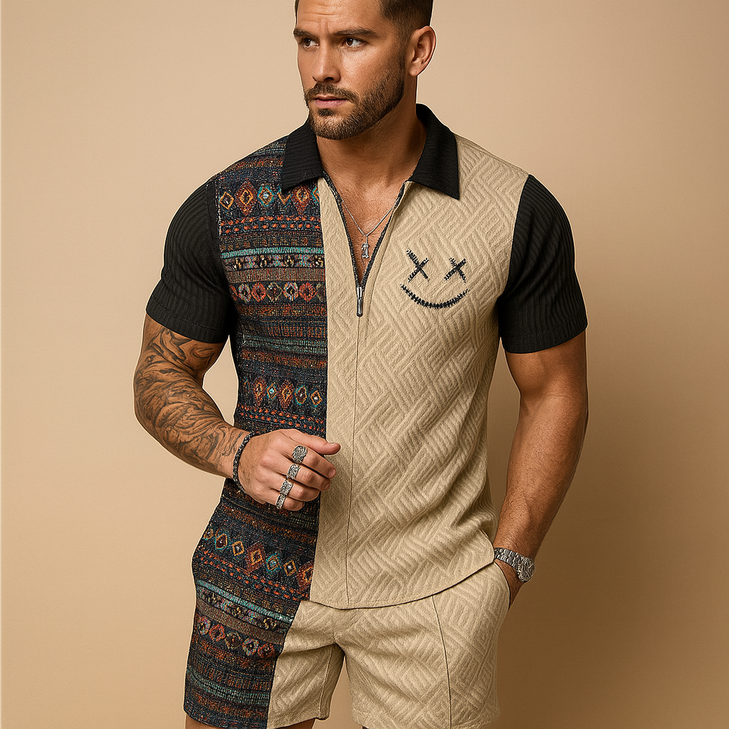 Classic Graphic Polo and Shorts Mens Summer Set - Vossary