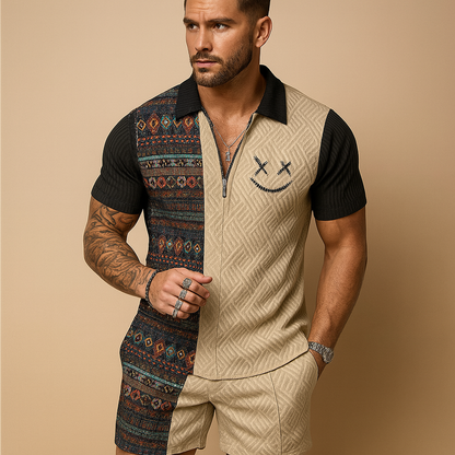 Classic Graphic Polo and Shorts Mens Summer Set - Vossary