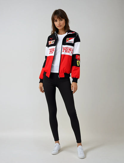 Authentic Ferrari Men's Racing Jacket - Retro Classic Design - EasyApparels