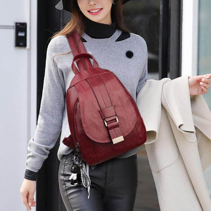 Durable Waterproof Ladies Leather Rucksack