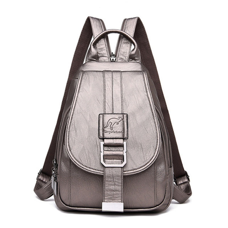 Durable Waterproof Ladies Leather Rucksack