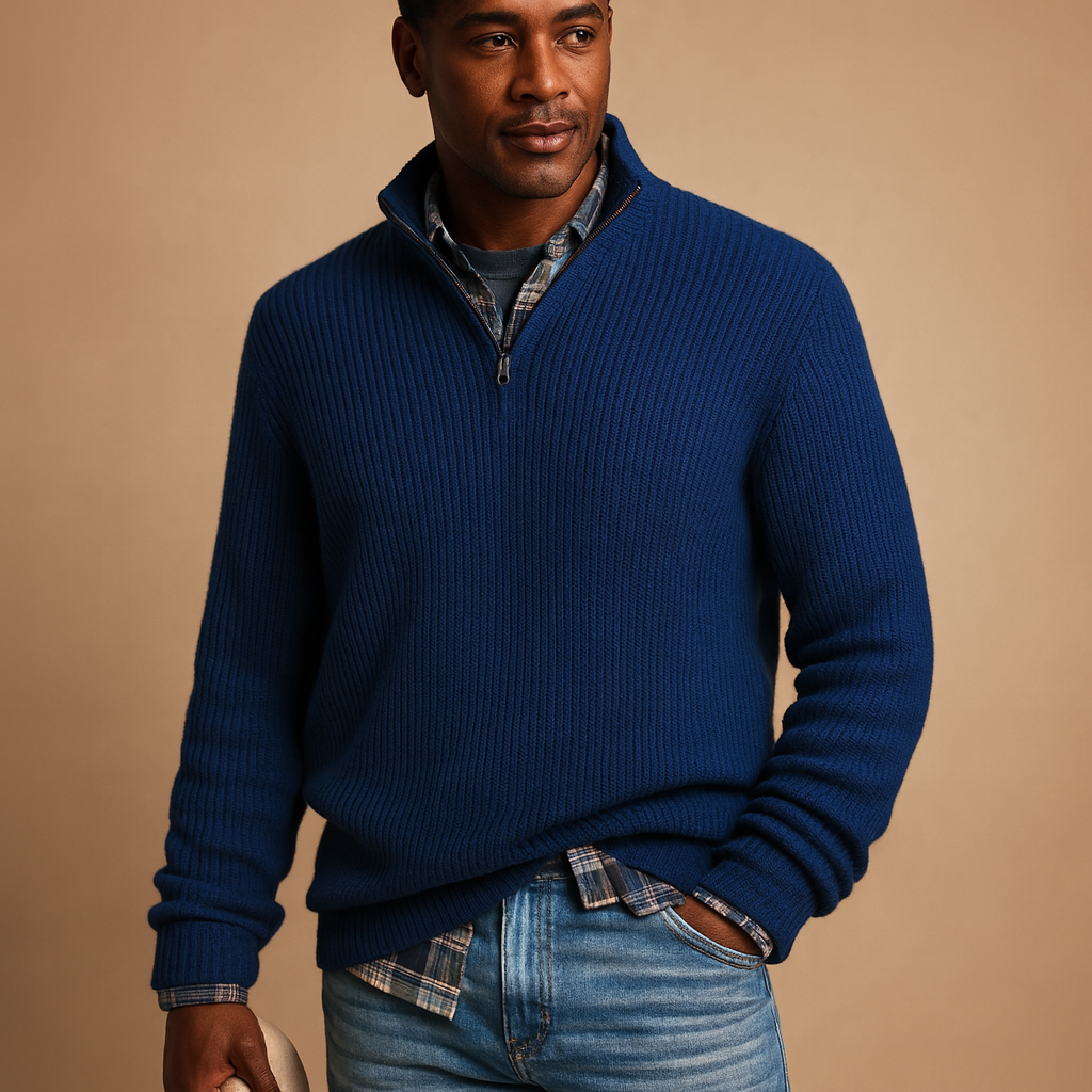 Cozy Mens Crew Neck Wool Sweater - Vossary